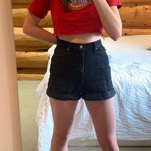 BDG black jean shorts